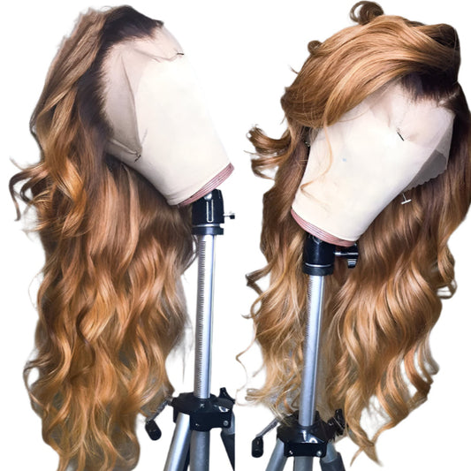 Ombre Lace Front Human Hair Wigs Remy Colorful