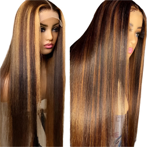 Women's Wigs Colored Medium Length Straight Hair