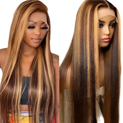 Women's Wigs Colored Medium Length Straight Hair