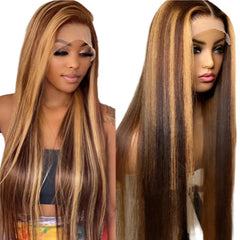 Women's Wigs Colored Medium Length Straight Hair