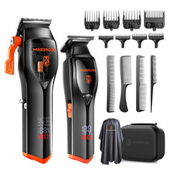 MAXGROOM Professional Hair Clippers for Men – Premium Barber Clippers & Trimmer Set with Maglev Motor 9000RPM DLC Blades Cordless Ergonomic Design Luxury Packaging & Hard Travel Case